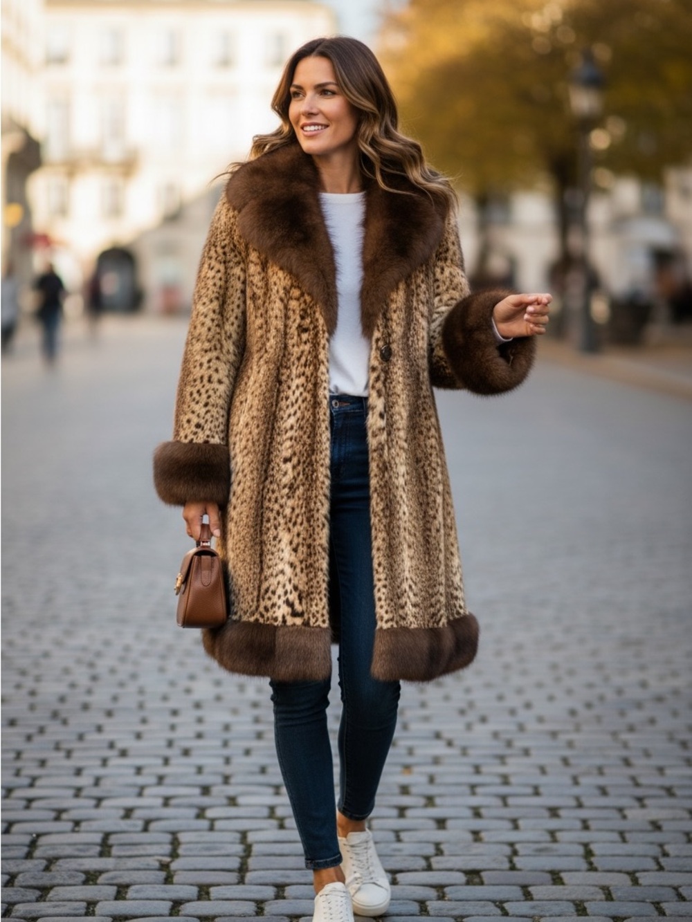 Spotted  Real Fur  Coat